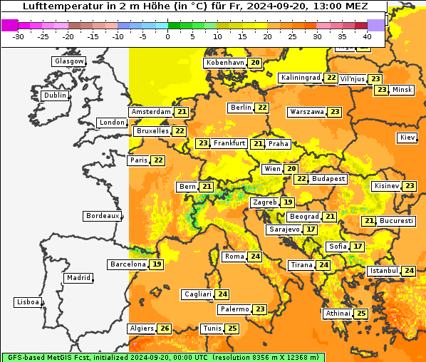 Temperatur, 20. 9. 2024