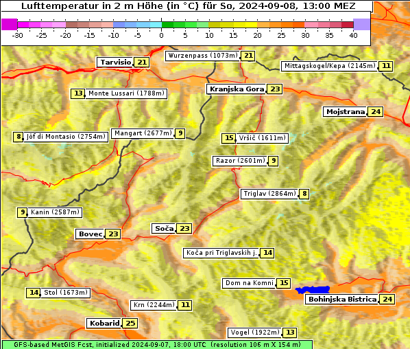 Temperatur, 8. 9. 2024