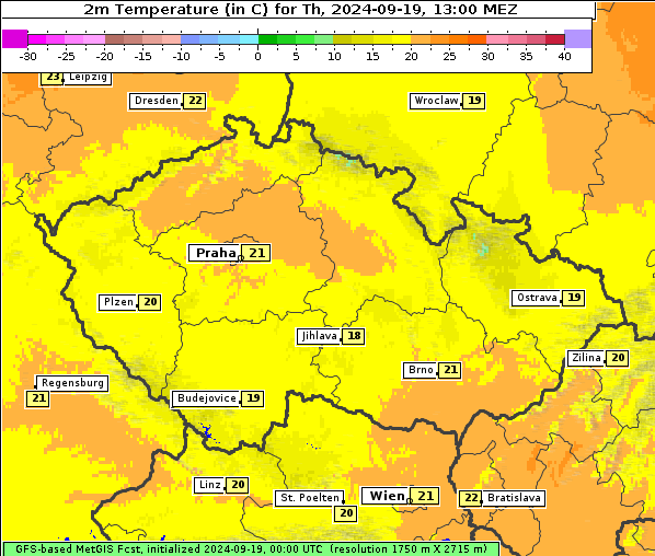 Temperatur, 19. 9. 2024