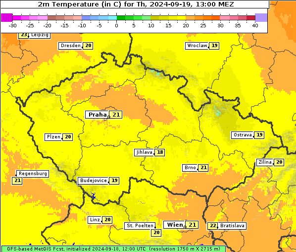 Temperatur, 19. 9. 2024