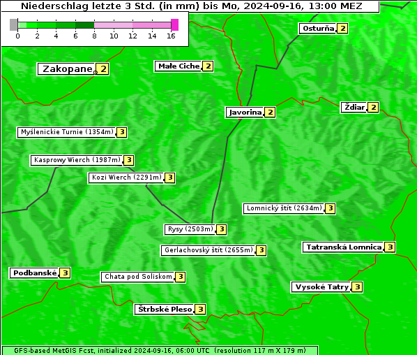 Niederschlag, 16. 9. 2024