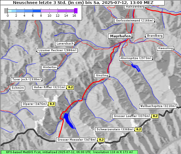 Neuschnee, 12. 7. 2025