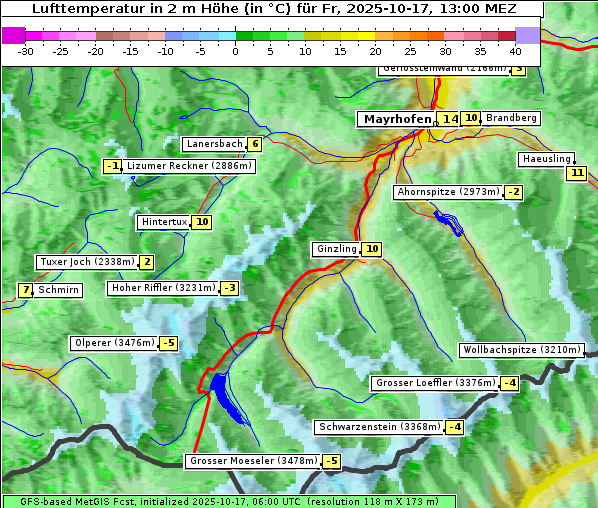 Temperatur, 17. 10. 2025