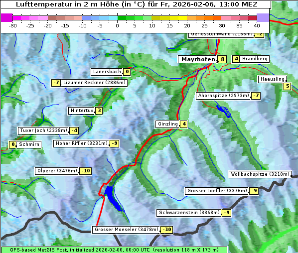 Temperatur, 6. 2. 2026