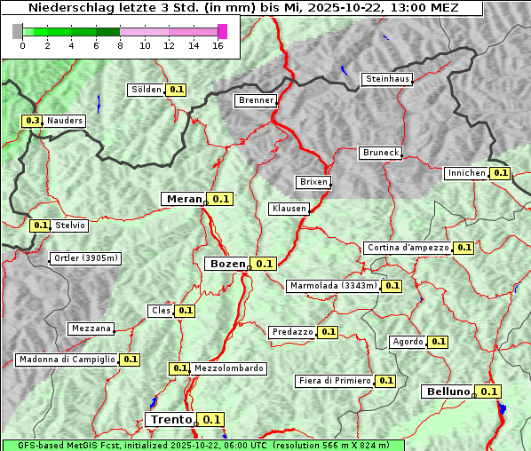 Niederschlag, 22. 10. 2025