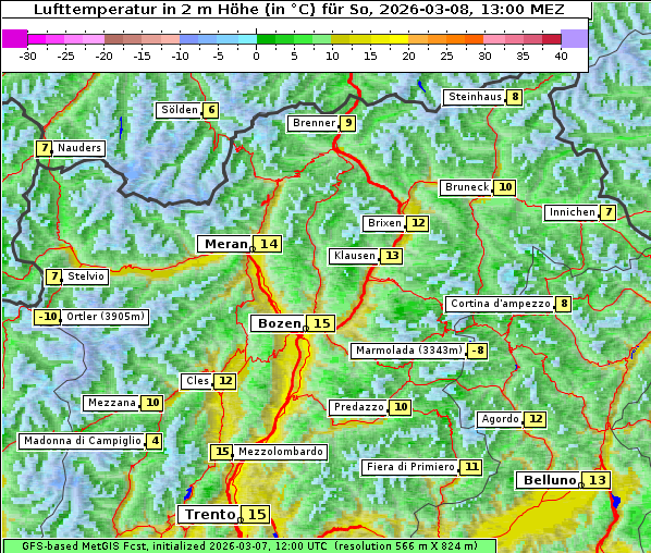 Temperatur, 8. 3. 2026