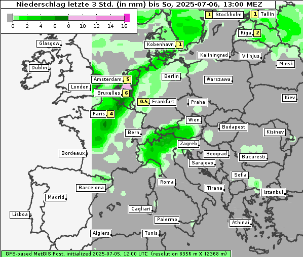 Niederschlag, 6. 7. 2025