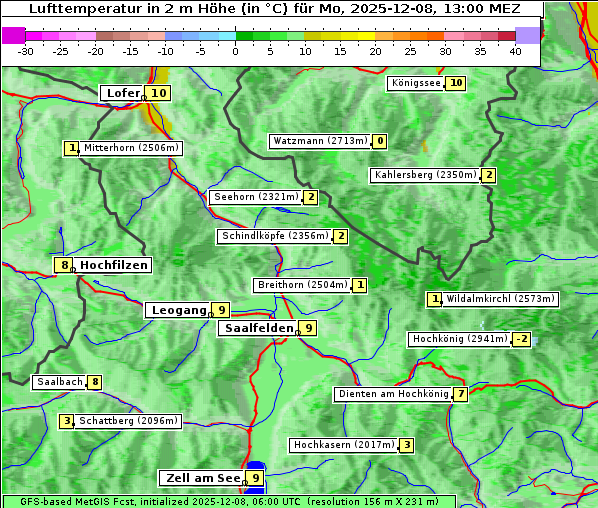 Temperatur, 8. 12. 2025