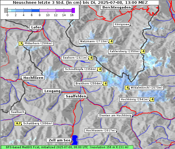 Neuschnee, 8. 7. 2025