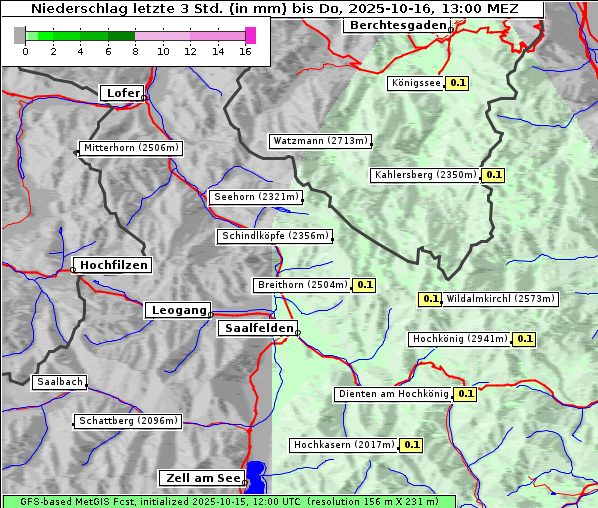 Niederschlag, 16. 10. 2025