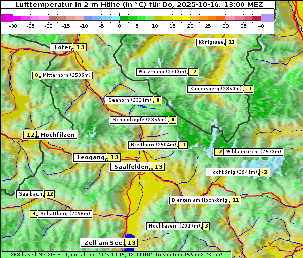 Temperatur, 16. 10. 2025
