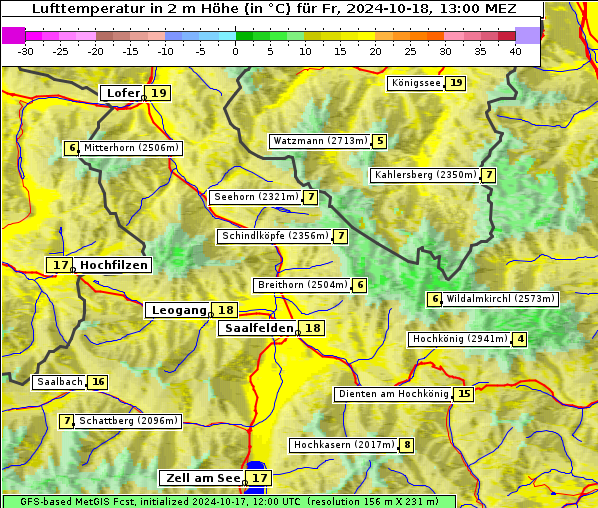 Temperatur, 18. 10. 2024