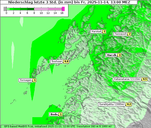 Niederschlag, 14. 11. 2025
