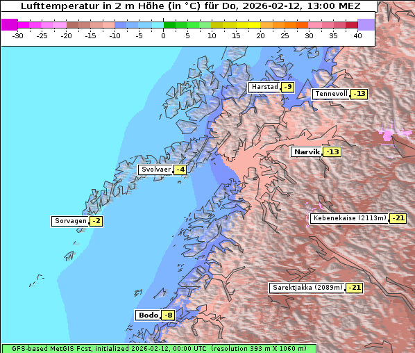 Temperatur, 12. 2. 2026