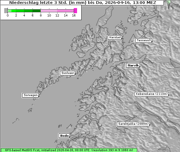 Niederschlag, 16. 4. 2026