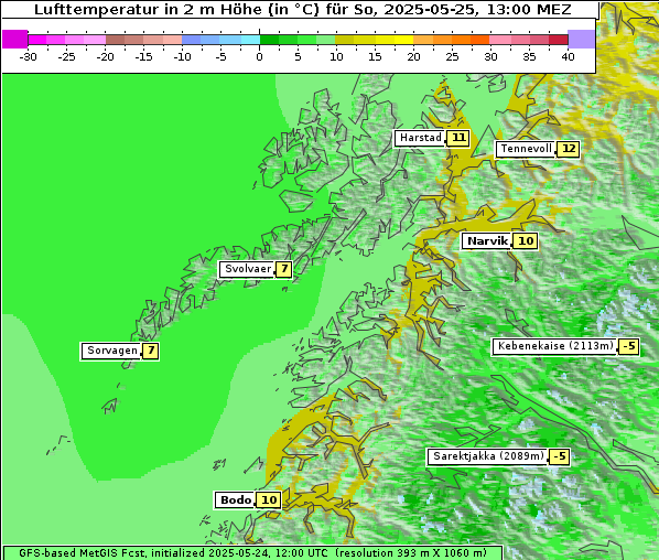 Temperatur, 25. 5. 2025