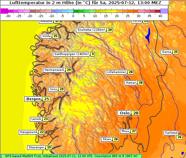 Temperatur, 12. 7. 2025