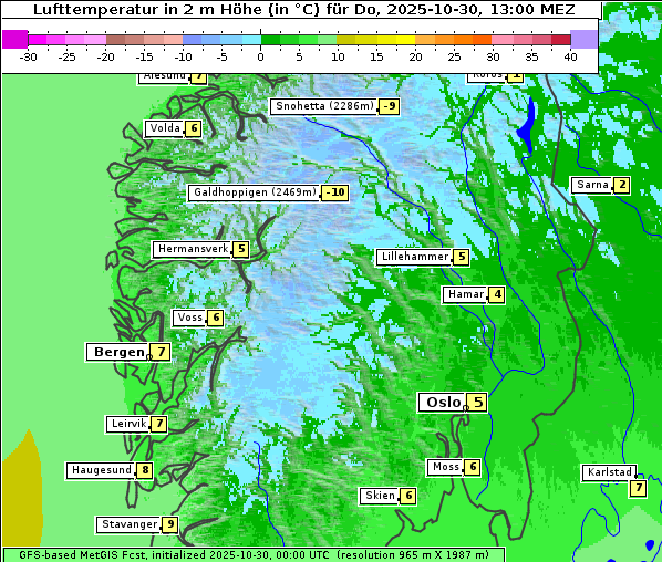 Temperatur, 30. 10. 2025