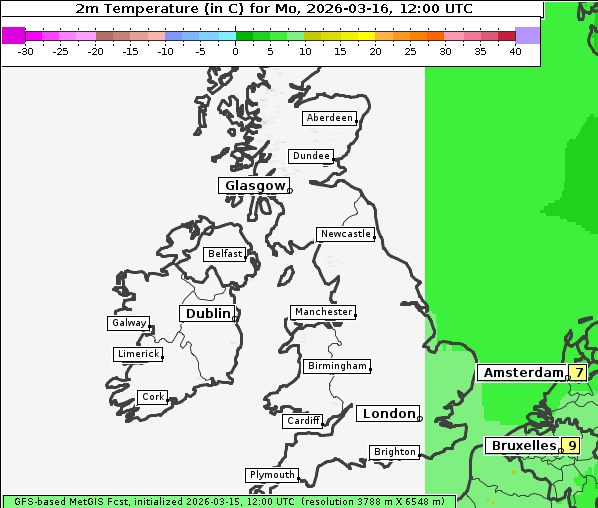 Temperatur, 16. 3. 2026