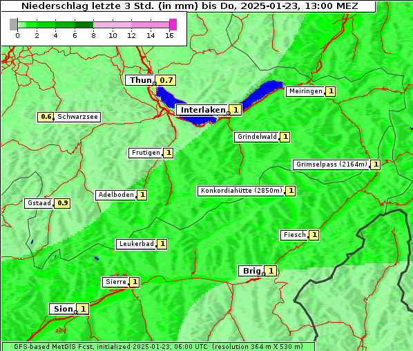 Niederschlag, 23. 1. 2025