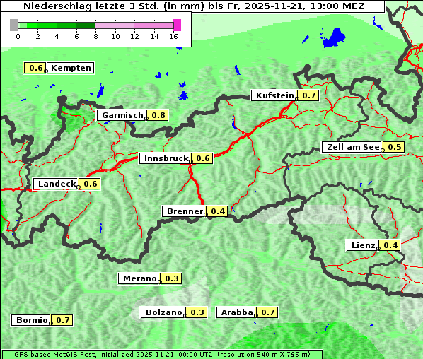 Niederschlag, 21. 11. 2025