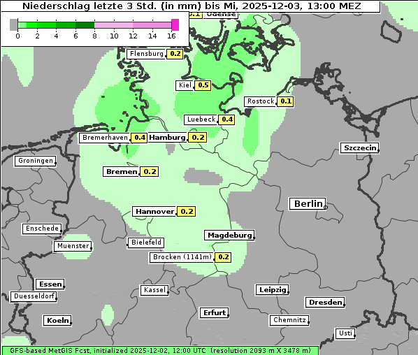 Niederschlag, 3. 12. 2025