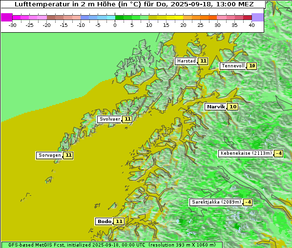 Temperatur, 18. 9. 2025