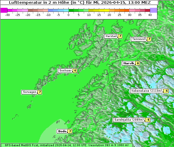 Temperatur, 15. 4. 2026