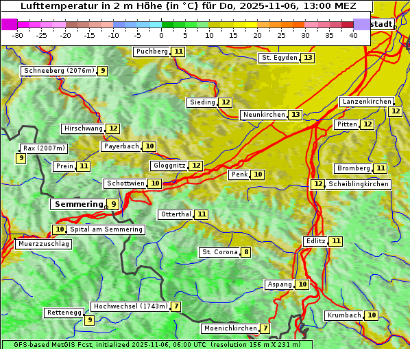 Temperatur, 6. 11. 2025