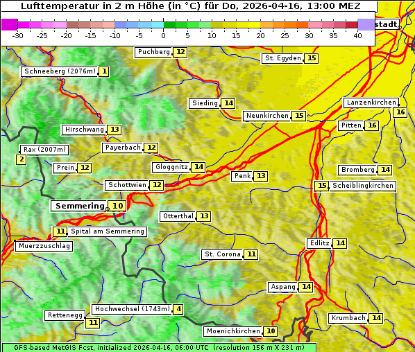 Temperatur, 16. 4. 2026