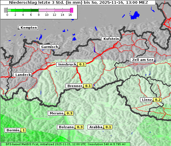 Niederschlag, 16. 11. 2025