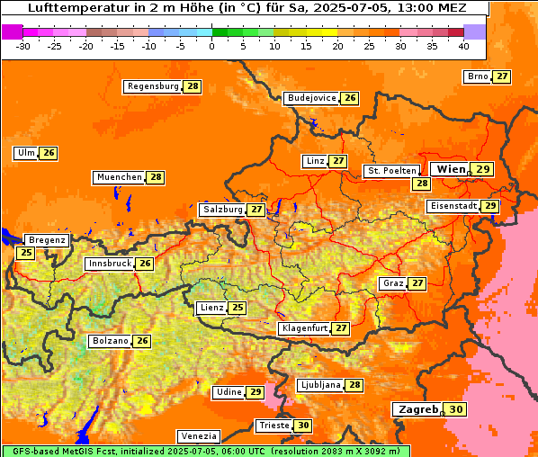 Temperatur, 5. 7. 2025