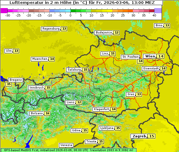 Temperatur, 6. 3. 2026