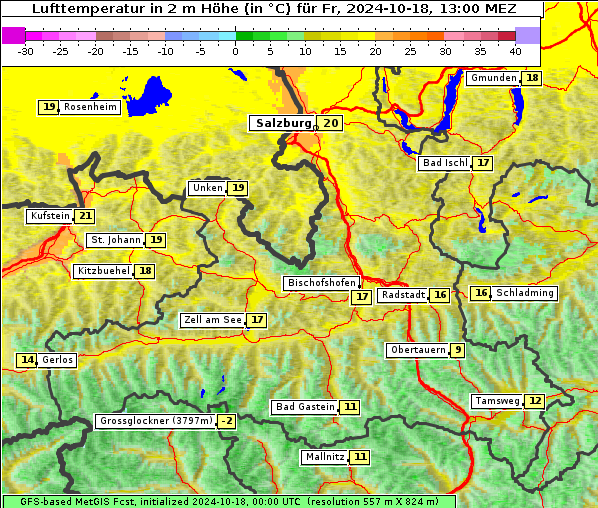 Temperatur, 18. 10. 2024