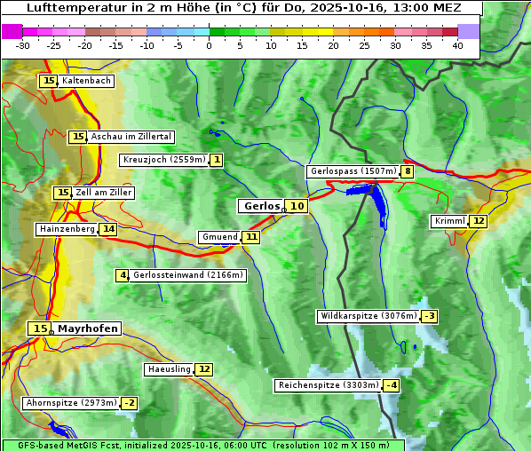 Temperatur, 16. 10. 2025