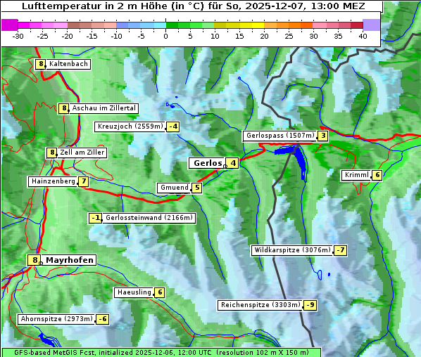 Temperatur, 7. 12. 2025