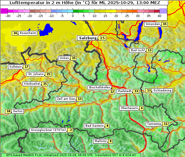 Temperatur, 29. 10. 2025