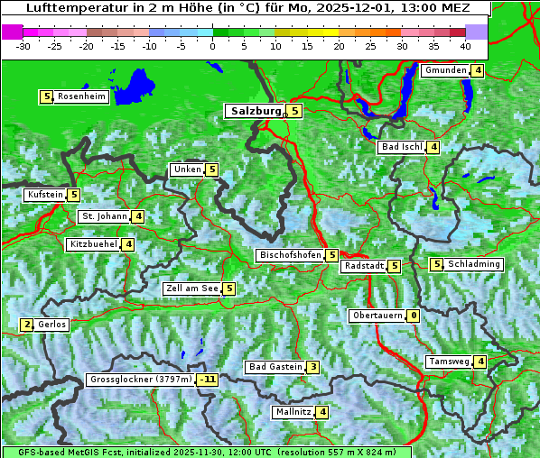 Temperatur, 1. 12. 2025