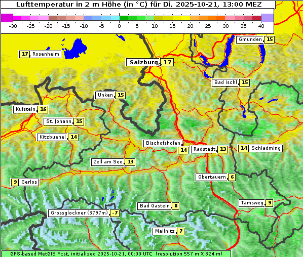 Temperatur, 21. 10. 2025