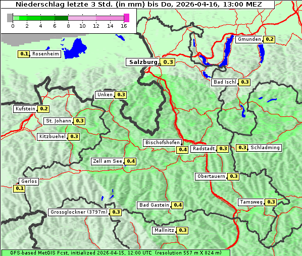 Niederschlag, 16. 4. 2026