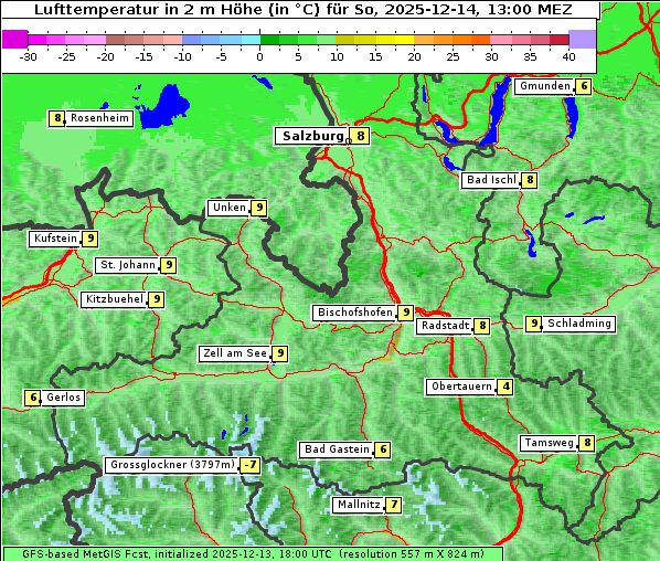 Temperatur, 14. 12. 2025