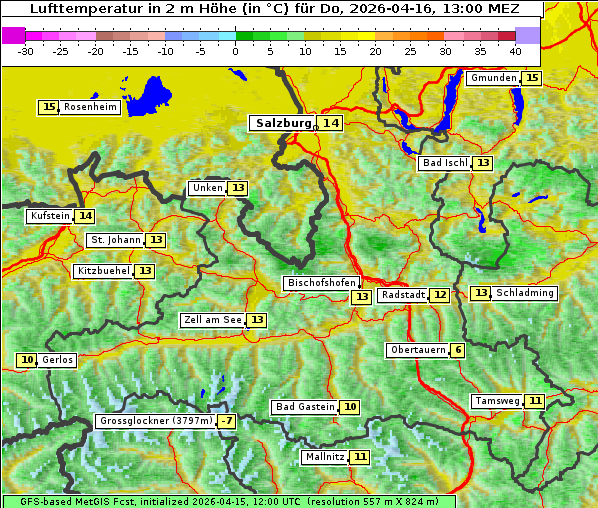 Temperatur, 16. 4. 2026