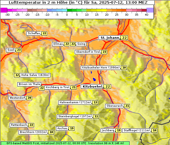 Temperatur, 12. 7. 2025