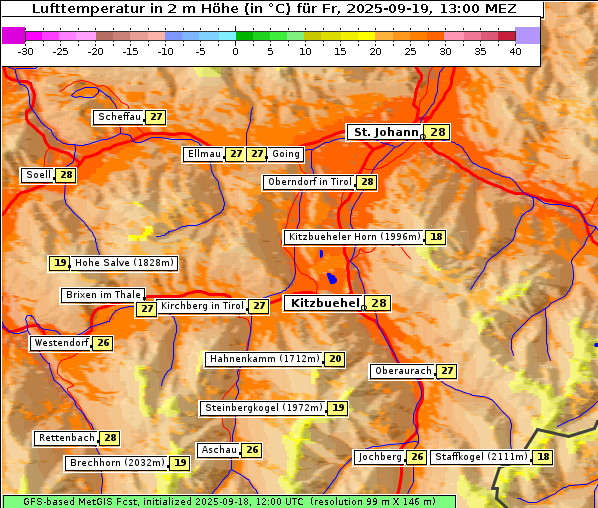 Temperatur, 19. 9. 2025