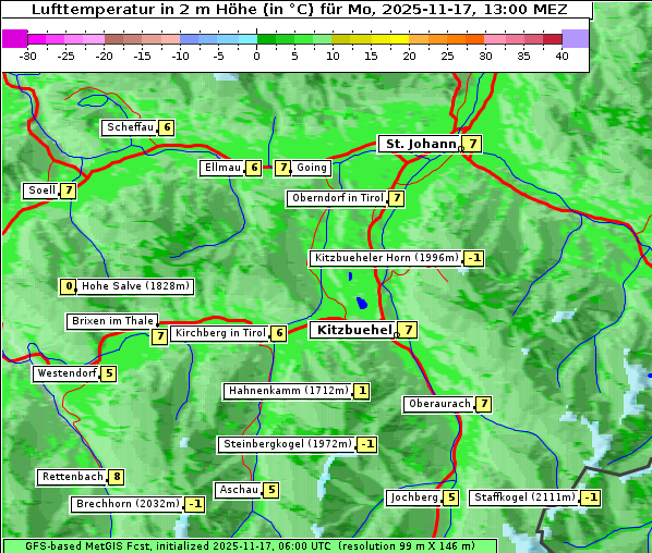 Temperatur, 17. 11. 2025