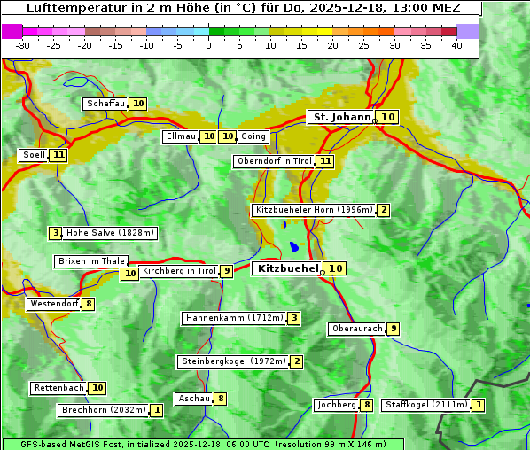 Temperatur, 18. 12. 2025