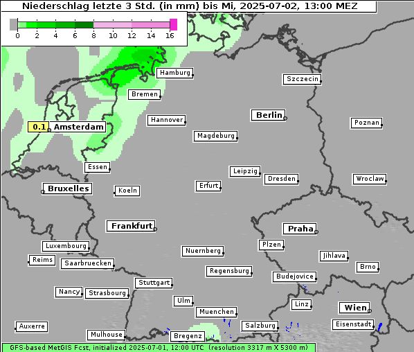Niederschlag, 2. 7. 2025