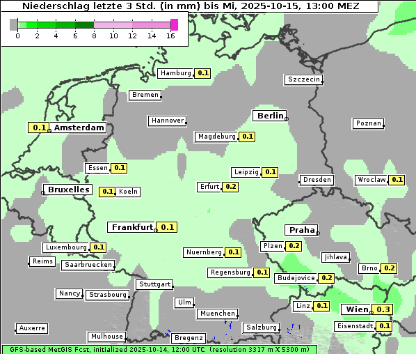 Niederschlag, 15. 10. 2025