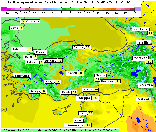 Temperatur, 29. 3. 2026