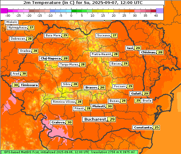 Temperatur, 7. 9. 2025